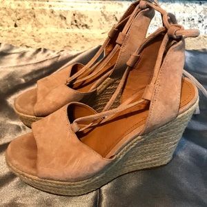 Coach Pink Suede Wedges